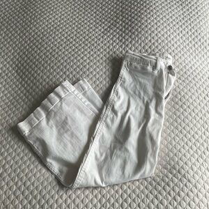 Women's White Jeans 3/4 cropped wide leg